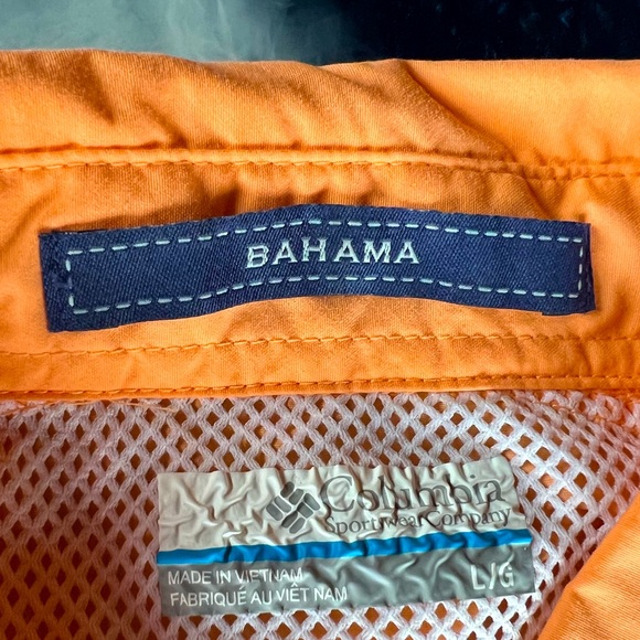 SALE! BUY or BUNDLE NWOT Columbia PFG Bahama Short Sleeve Shirt Orange SzL UPF50 - Picture 4 of 9